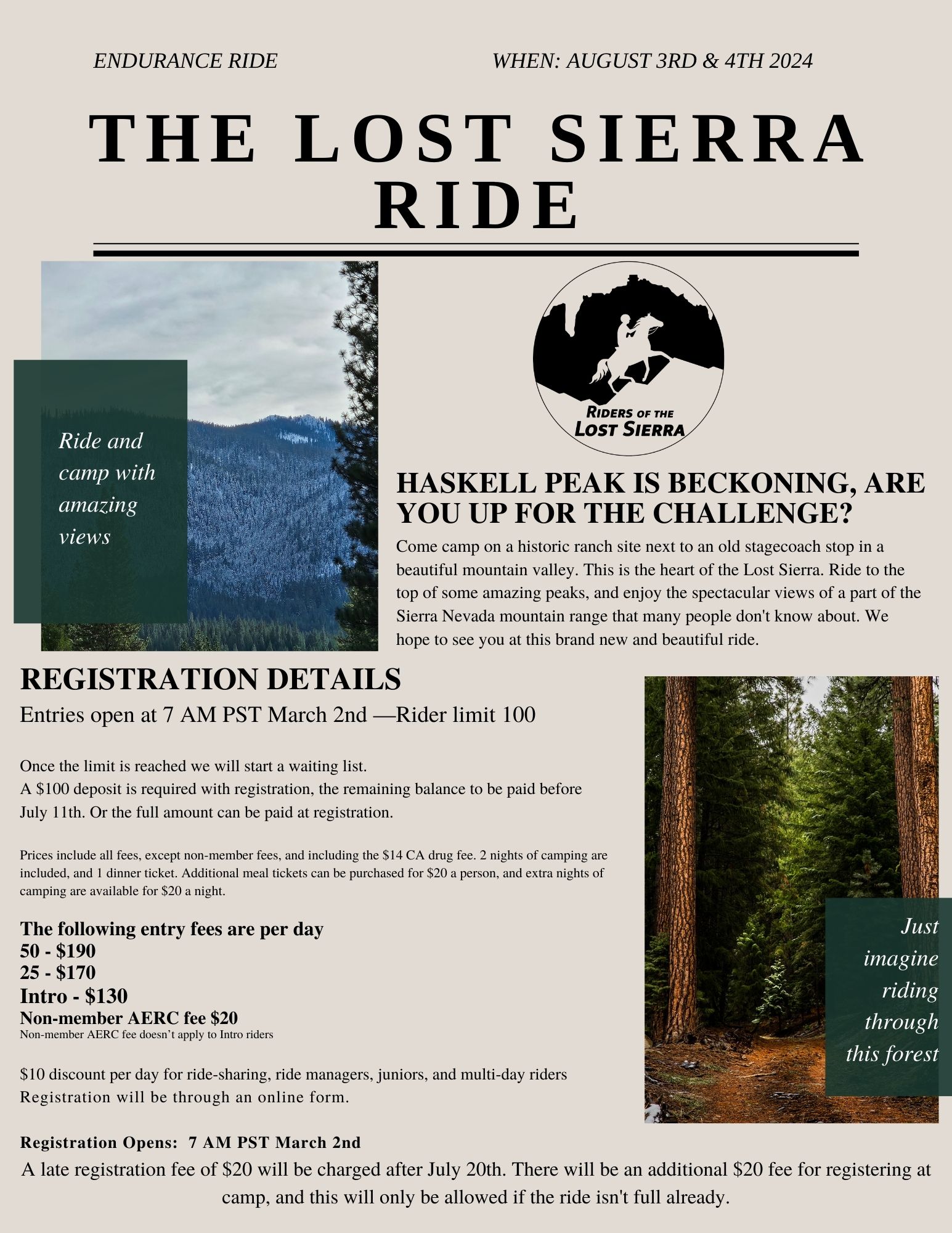 The Lost Sierra Ride Riders of The Lost Sierra